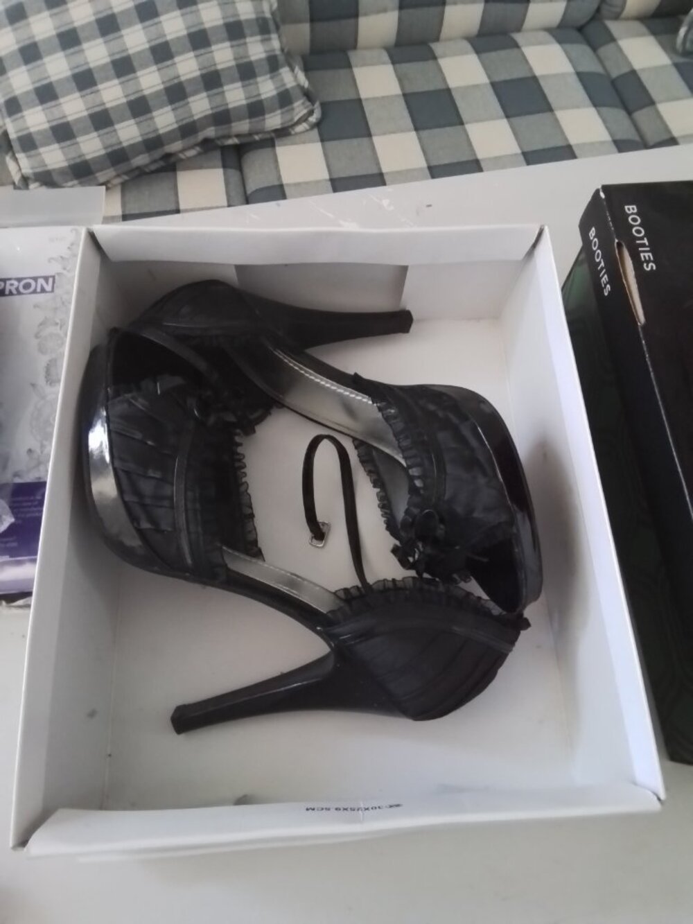 Pulse Black High Heel Shoes with Lace - Picture 2 of 2